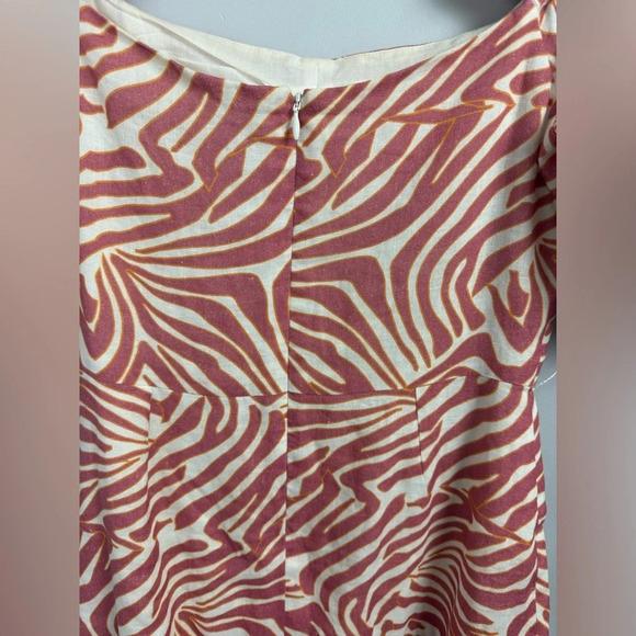 Karina Grimaldi Martha Cotton Blend Print Mini Dress in Sand Stone Zebra - Picture 2 of 7